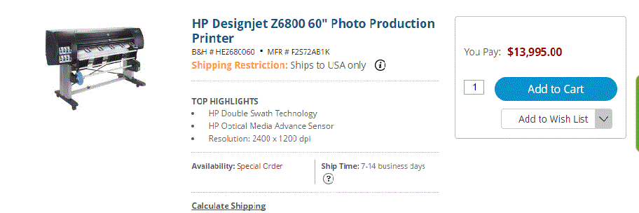 Giá bán HP Designjet Z6800